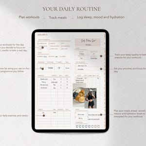 Digital Fitness Planner for Goodnotes, Workout Planner Template iPad, Weight Loss Tracker Journal, Exercise and Gym Log, Meal Planner List image 3