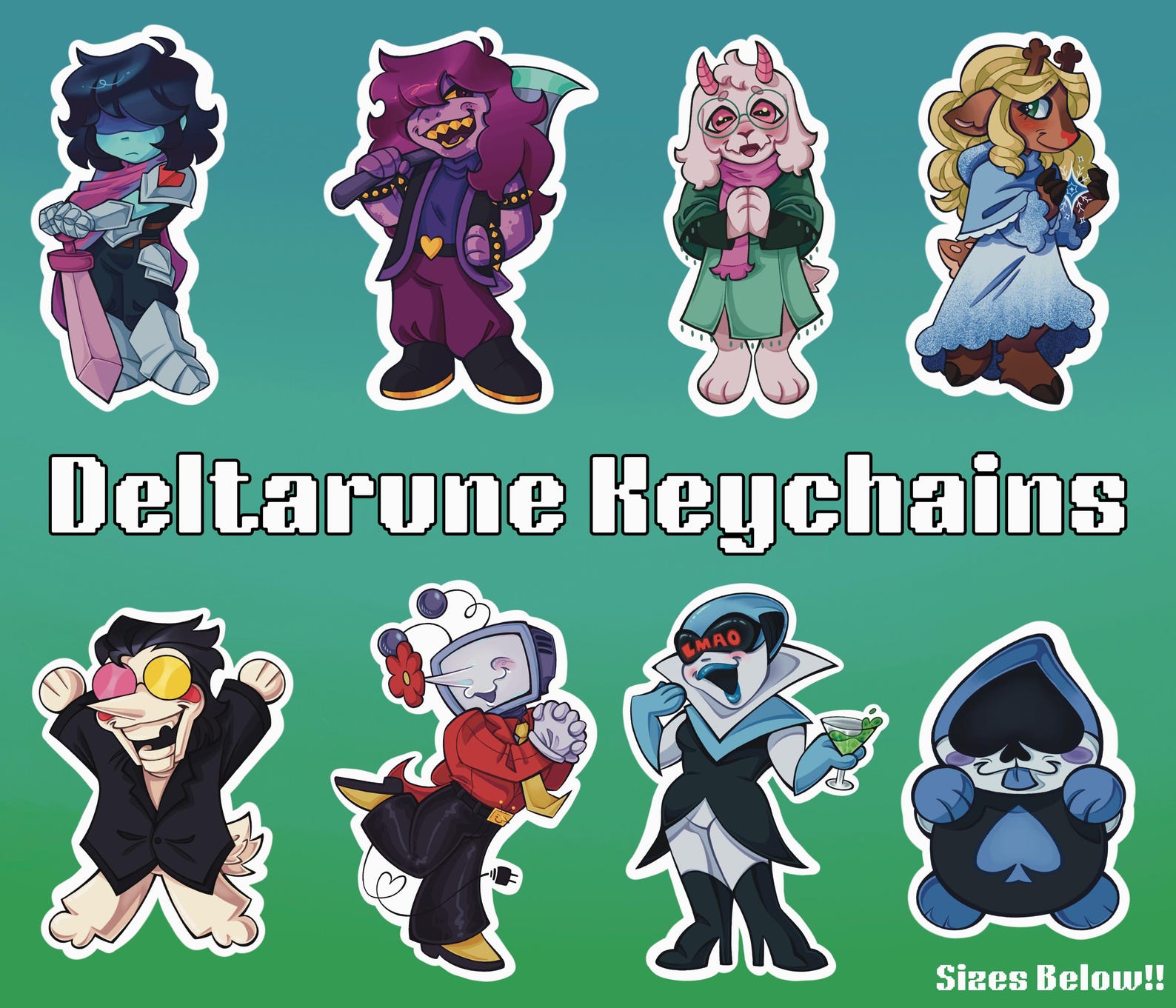 Delta Rune Shopkeeper Deltarune Acrylic Keychains | Kris Susie Ralsei Noelle Spamton Tenna ...