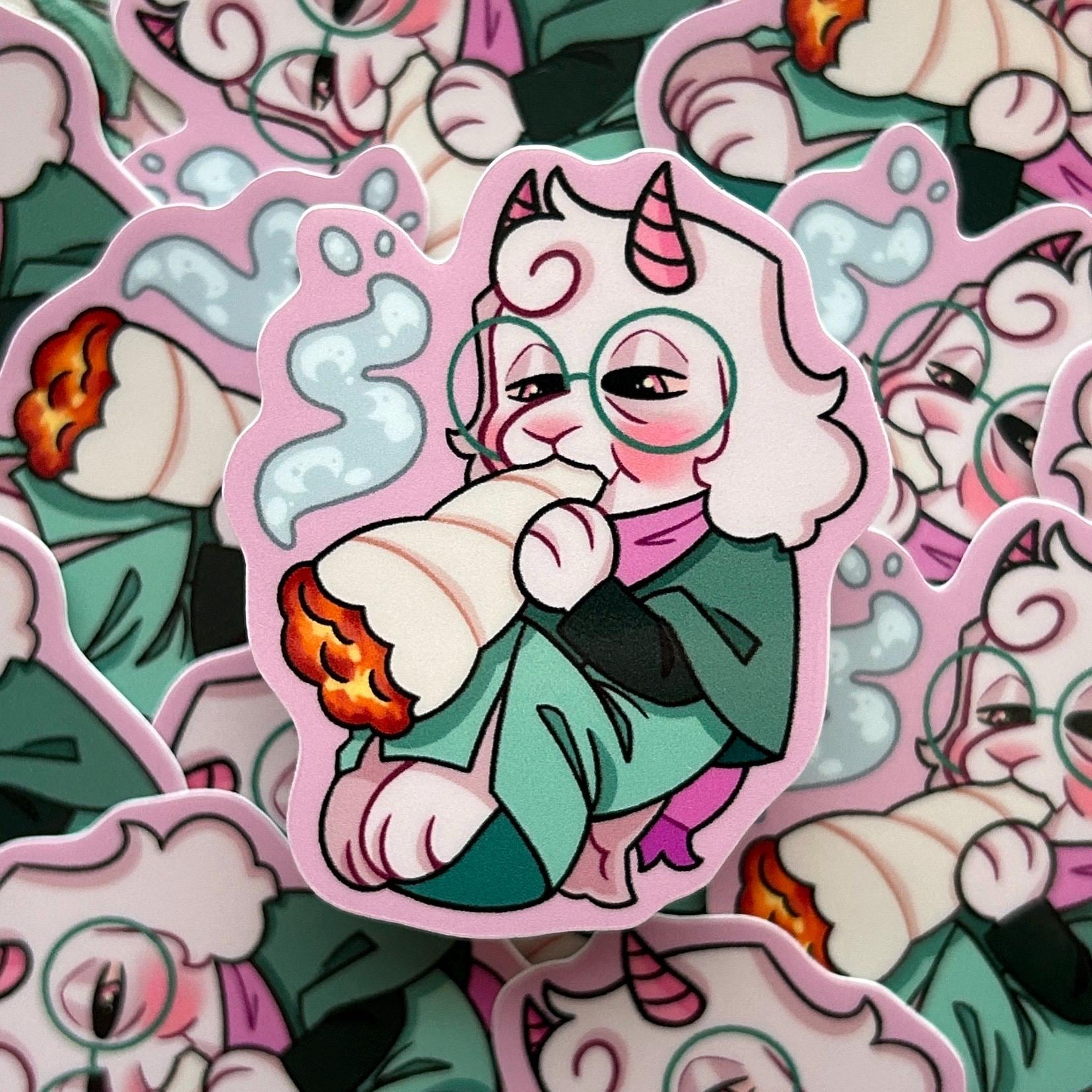 Fat Ralph Ralsei Deltarune Ralsei Smoking a Fat Blunt Vinyl Waterproof Sticker - Etsy
