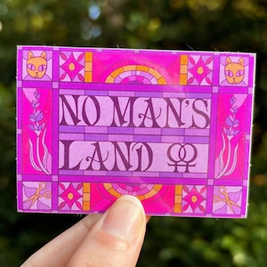 No Man's Land Sapphic 3 inch Sticker - Stained Glass Style Vinyl