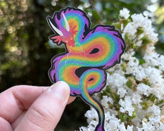 Queer Dragon Glitter Sticker - LGBTQ 4 Inch Vinyl Sticker