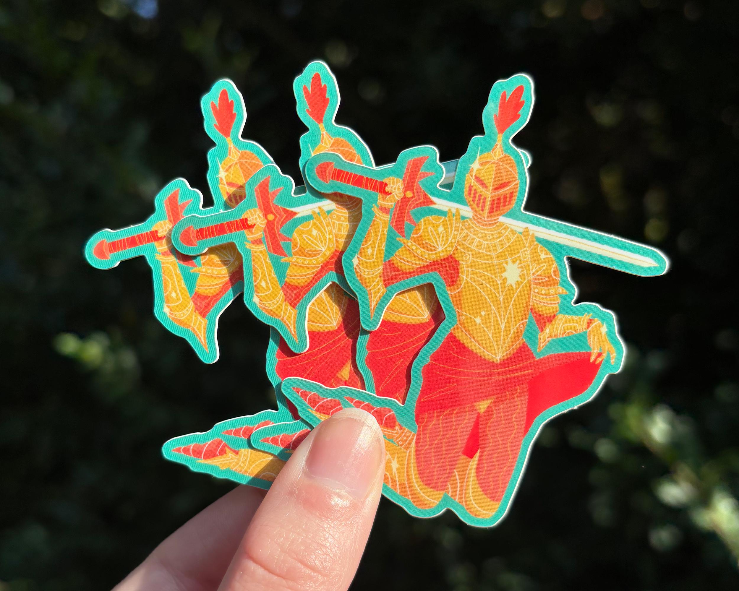 Knight Sticker Style Pin-up Knight 3 Inch Sticker - Medieval Vinyl - Etsy