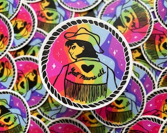 Y'all Means All Pride Cowboy Sticker - Vinyl Sticker 3 inches