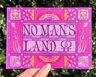 No Man's Land Sapphic Stained Glass Print - original art illustration