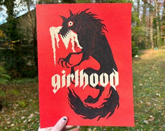 Girlhood Werewolf Print or Sticker - Original Illustration