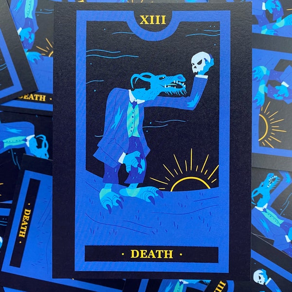 Tío Mortal en la Muerte - muppets inspirados en la ilustración de cartas del tarot impresión