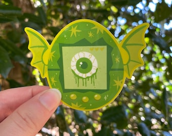 Floating Eye Spooky Tamagotchi Sticker - Halloween Digital Pet 3 Inch VInyl Sticker