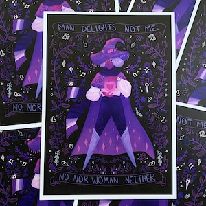 Man Delights Not Me, The Asexual Witch - ace pride halloween gruselig lgbt Kunstdruck