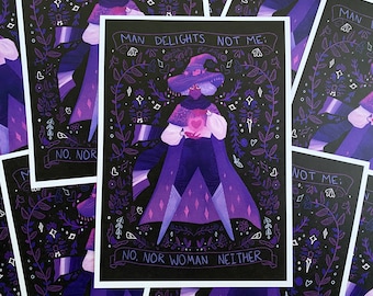 Man Delights Not Me, The Asexual Witch - ace pride halloween spooky lgbt art print