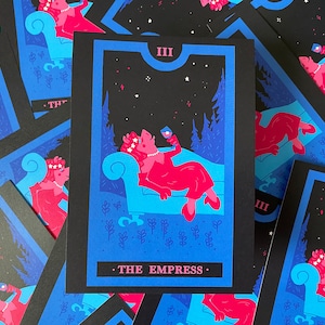 Emperatriz Piggy: impresión de ilustración de carta de tarot inspirada en los muppets