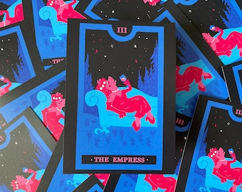 Empress Piggy - muppets inspired tarot card illustration print