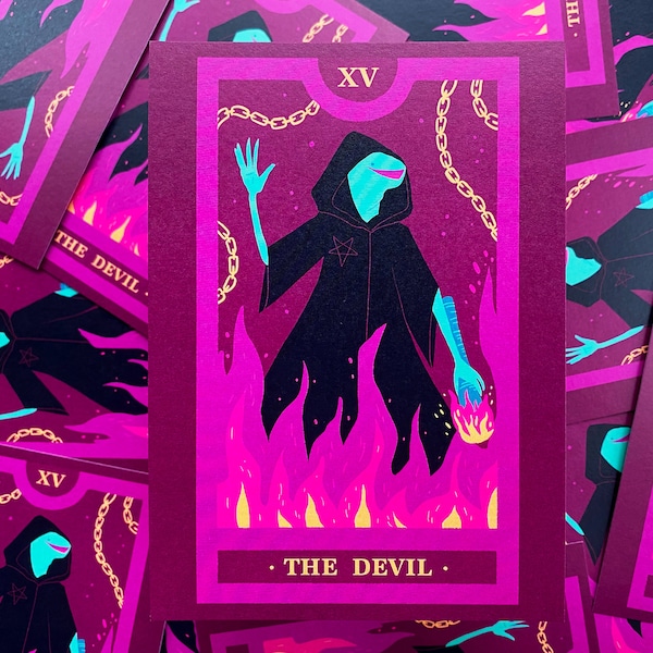 The Devil Constantine - muppets inspired tarot card illustration print