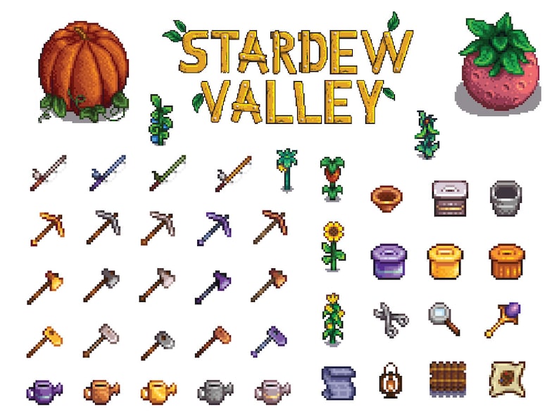 Stardew Valley Tool Bundle Sticker Sheet Etsy