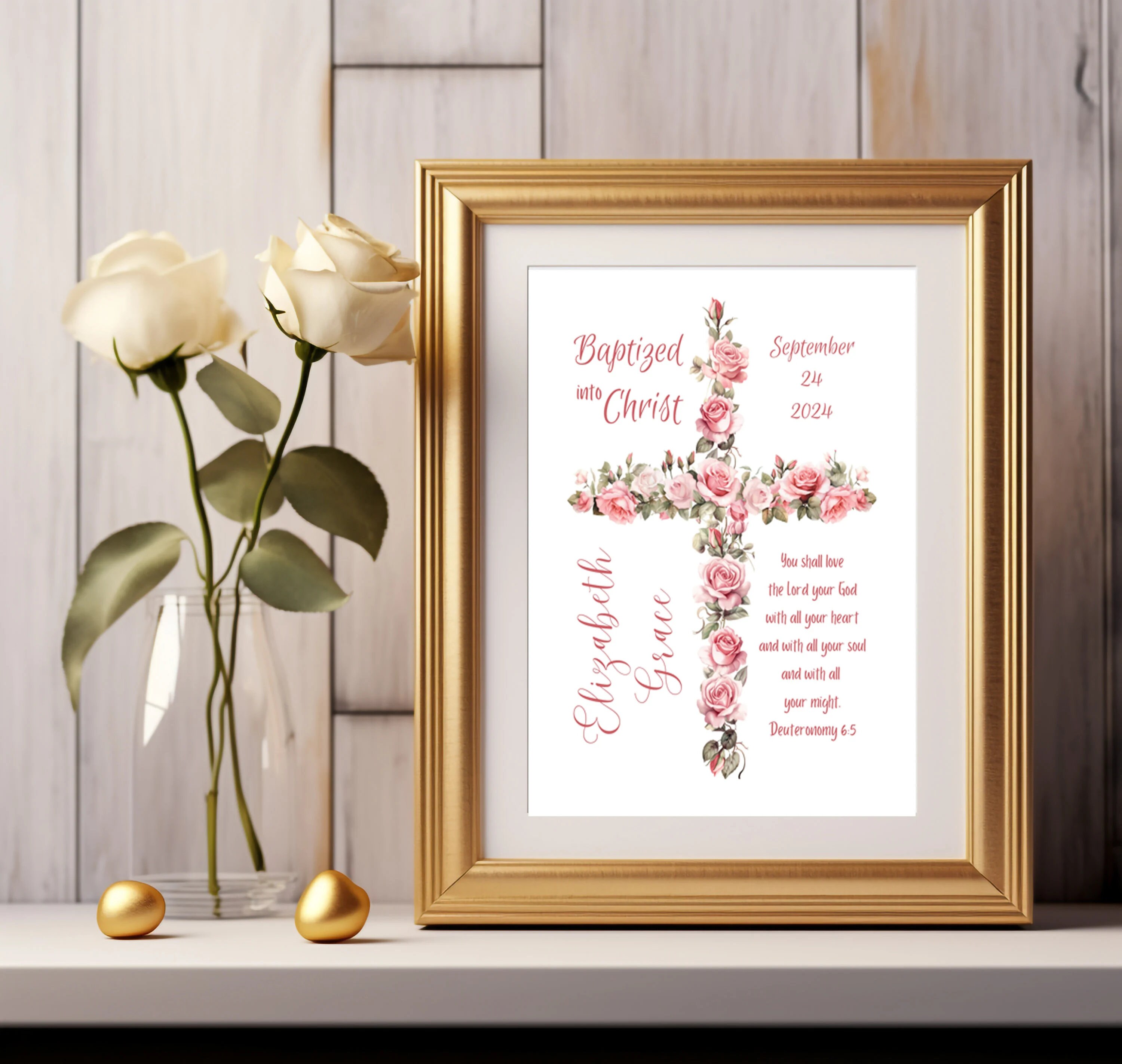 Baptism Girl Digital Printable, Personalize in Canva, Custom Template ...