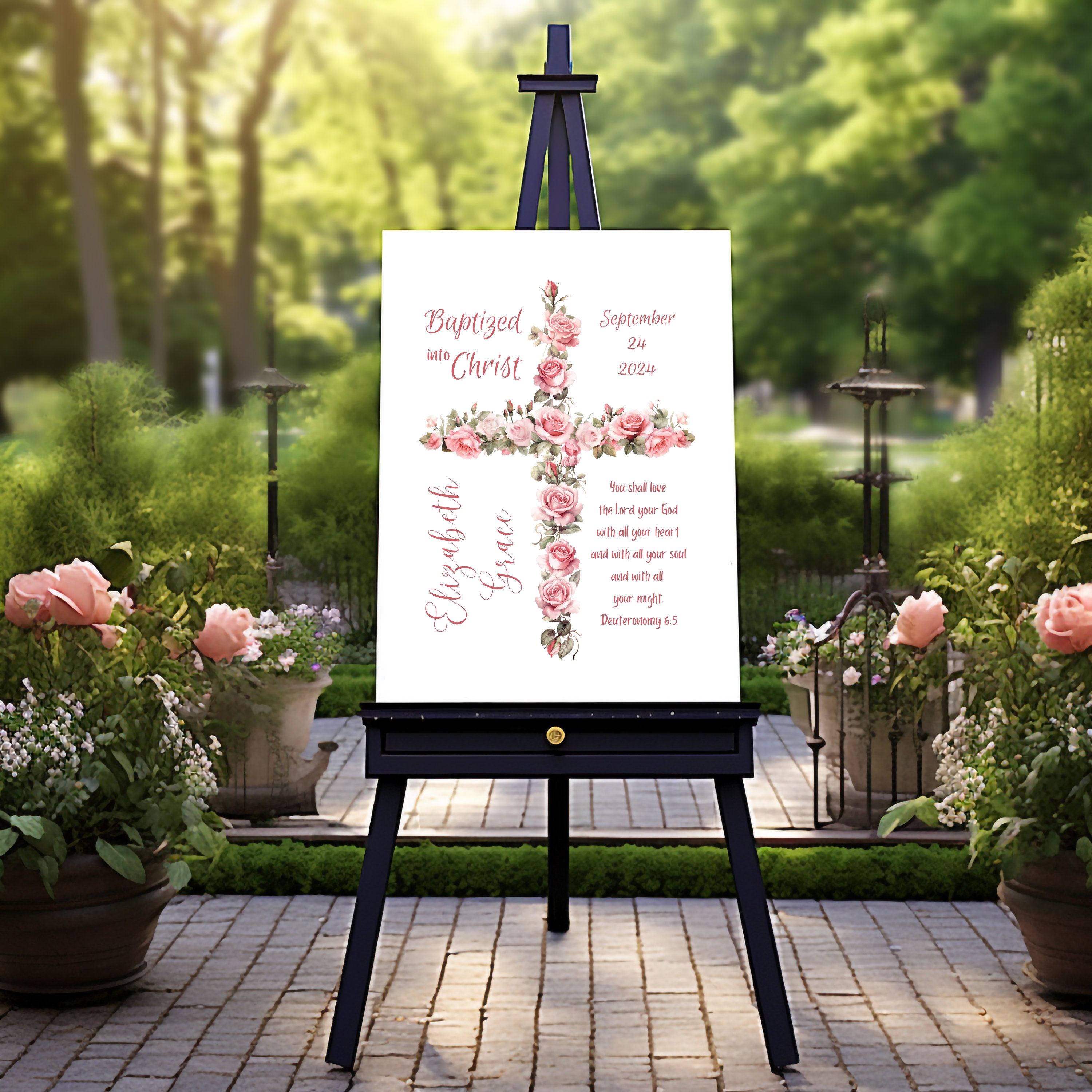 Baptism Girl Digital Printable, Personalize in Canva, Custom Template ...