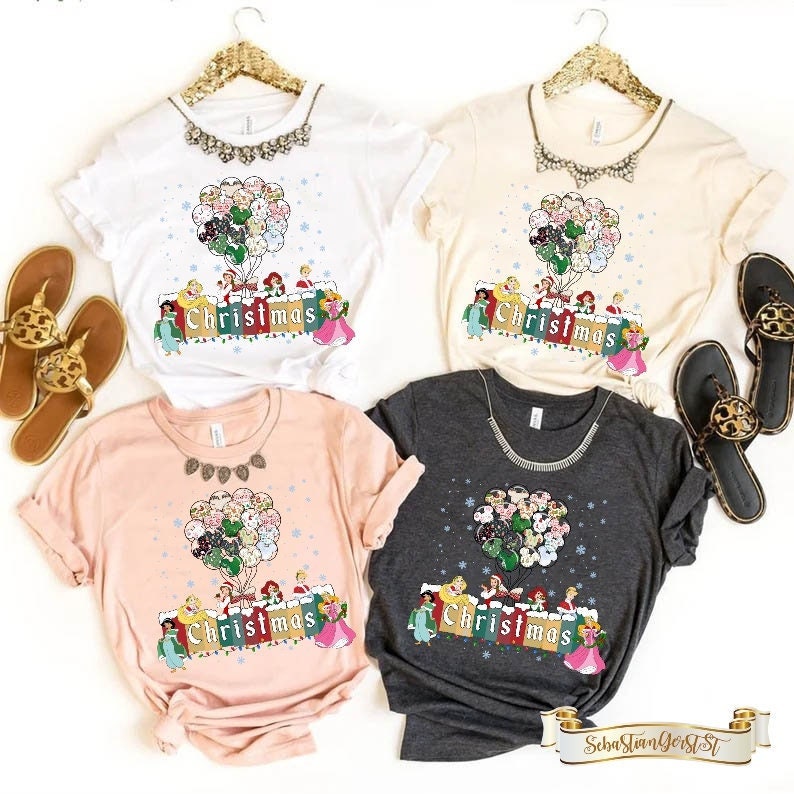 Discover Disney Christmas Shirt, Princess Christmas Shirt, Mickey Balloon Shirt, Princess Christmas Shirt, Disney Group Shirt, Xmas Disney Shirt