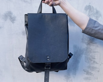 Vintage Bree Black Leather Small Backpack - Etsy display picture 1