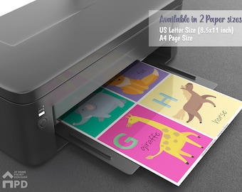Oversized Preschool Printable Flashcards Cute Colourful ABC Animal Big Cards Alphabet Montessori Learning Activity Flash Card PDF