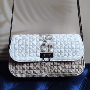 2025 Mode Stricken Handtasche, Weiße Tasche, Braune Tasche, Kleine Frauen Tasche, Schwarze Lock Tasche, Weibliche Crossbody Tasche, Tasche für Geburtstag, Tasche für Geschenk