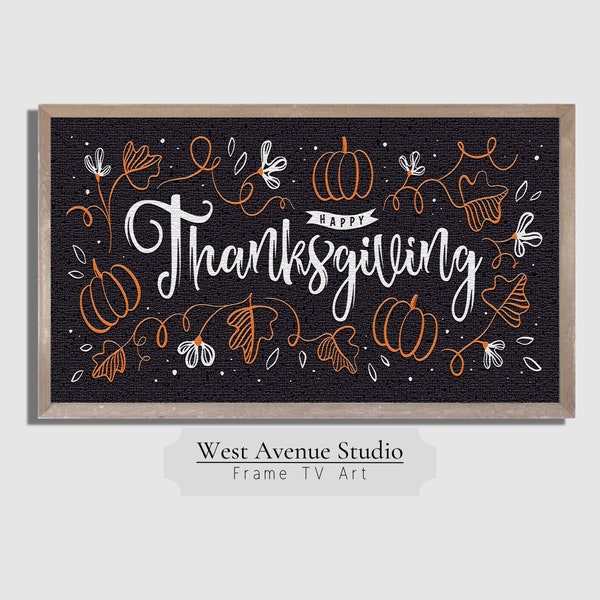 Samsung Frame TV Thanksgiving Art, Thanksgiving Textured TV, Happy Thanksgiving, Instant Download TV Art, Fall Wall Art, Pumpkins #181TV