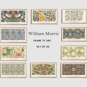 Samsung Frame TV Art Set of 20 William Morris Art Nouveau| Frame TV Art Collection| Museum Style Art| With or Without Captions| #154