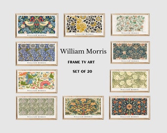 Samsung Frame TV Art Set of 20 William Morris Art Nouveau| Frame TV Art Collection| Museum Style Art| With or Without Captions| #154