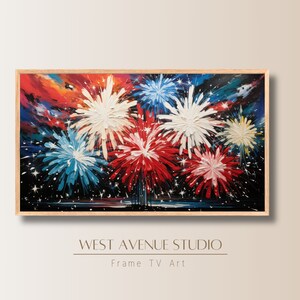 Fourth of July Frame TV Art | 4th July Frame TV Art | Samsung Frame TV Art Fireworks | Independence Day Art | Americana Decor |