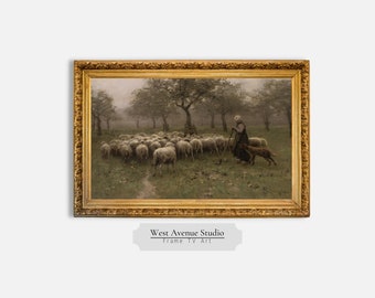 Samsung Frame TV Art: Anton Mauve Sheep Painting (Digital Download)