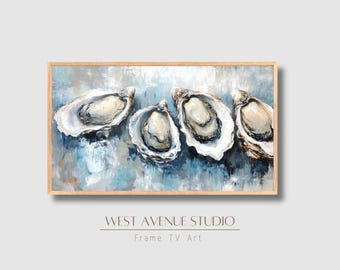 Samsung Frame Tv Art Summer Frame Tv Art Beach Shell Art Aesthetic Abstract Seashell Art Coastal Frame Tv Art Kitchen Oyster Frame Tv Art