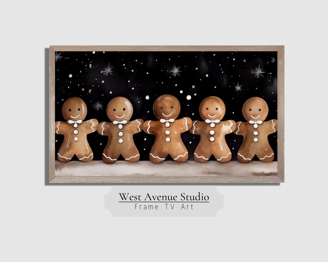 Goingerbread Frame Gingerbread People Christmas Frame TV Art: Holiday Decor (digital ...
