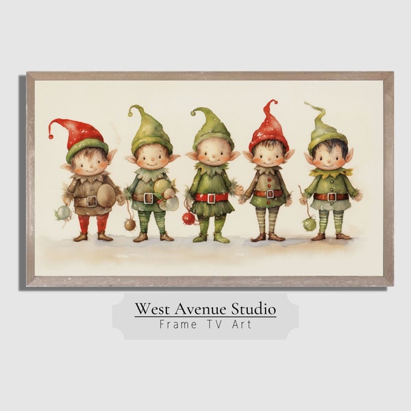 Samsung Frame TV Art Christmas Elf|Frame TV Art Collection|Christmas Decor |Watercolor Elf Art|Christmas Decor|Smart TV Christmas Art|#204