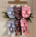 Striped Sherpa Dog Pajama – Cozy Winter Outfit with Embroidered Cloud product logo