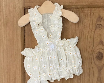 Daisy Lace Bubble Romper for Dogs | Vintage-Inspired Pet Top (S–2XL)