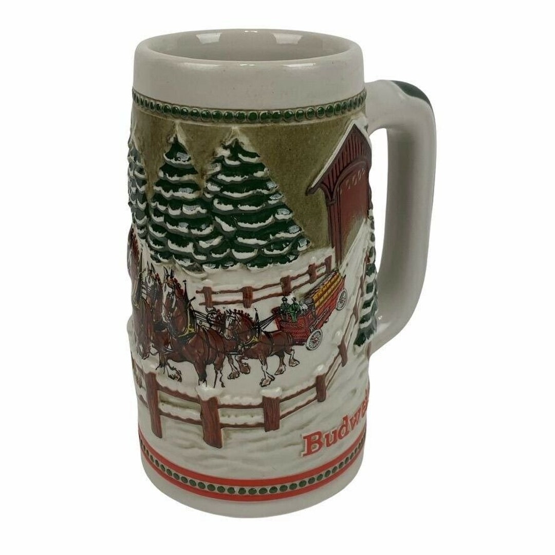 Vintage Ceramarte Budweiser Beer Stein Christmas Clydesdales Etsy