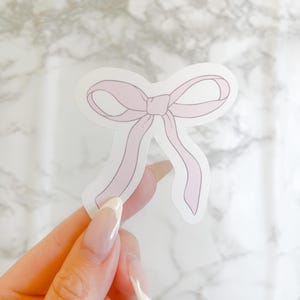 Pink Bow Sticker - Coquette Sticker - Girly Sticker - Coquette Aesthetic - Water Proof Sticker for Kindles, Water Bottle, Laptops, Journals