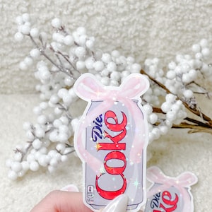 Coquette Diet Coke Bow Sticker - Kindle Sticker - Girly Sticker - Cola Sticker - Diet Coke Gift - Soda Pop