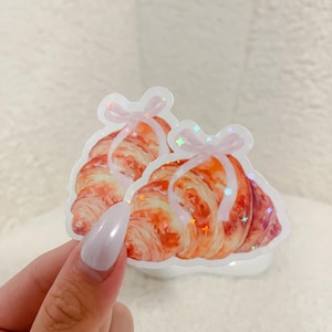 Coquette Croissant Holographic Sticker