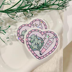 Stoner Heart Holographic Sticker - Girly Stoner - Waterproof Sticker for Water Bottle, Laptop, Kindle - 4/20 Sticker