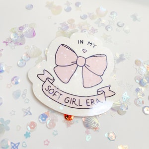 Soft Girl Era Sticker - Coquette Sticker - Waterproof sticker for Laptop Water Bottle - Girlie Sticker - Kindle Sticker - Pink Stickers
