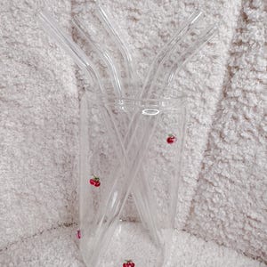 Reusable Bent Glass Straw For Tumbler Iced Coffee Matcha Smoothie