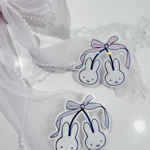 Coquette Miff Sticker - Cute Kawaii Bunny - Waterproof Sticker for Water Bottle, Laptop, Kindle, Journaling, Scrapbooking