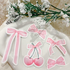 Coquette Sticker Pack, Ribbon Stickers, Coquette Aesthetics