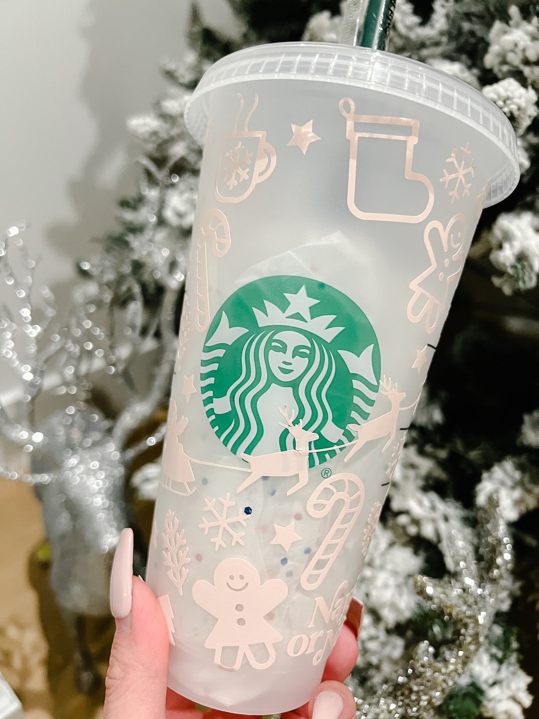 Starbucks Christmas Cup Starbucks Tumbler Starbucks Cold Etsy