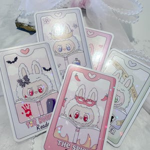 Labubu Tarot Card Bookish Sticker - Romance, Thriller, Horror, Spicy, Fantasy Book Sticker - Kindle Stickers - Readers Gift - Cute Stickers