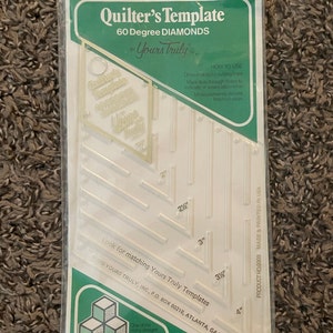 Vintage Quilter&#39;s Template Yours Truly 60 Degree Diamonds
