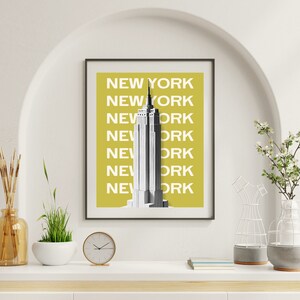 New York City Travel Print | Digital Art Download | Colorful Travel Exhibition | Trendy Wall Art