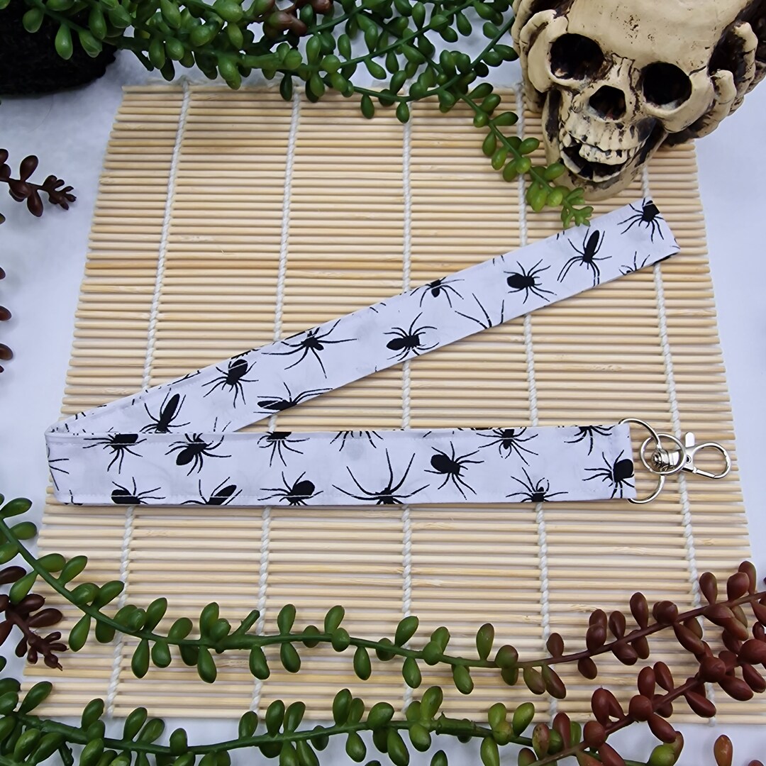 Scary Spider Lanyard Spooky Spider Lanyard Customizable Work Etsy