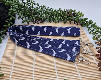 Blue Dolphin Lanyard: Handmade Ocean Sea Life ID Badge Holder