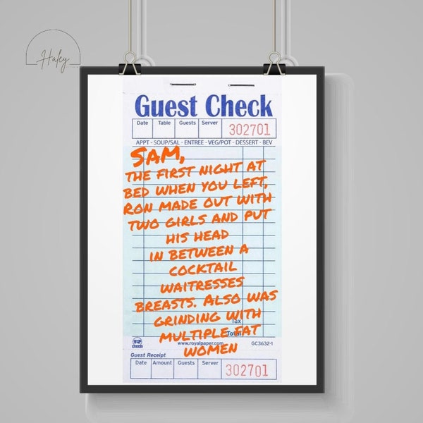 Guest Check Poster Download | Jersey Shore