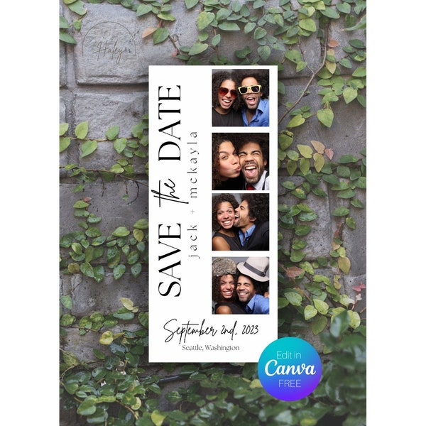 Photo Booth Strip Save the Date Template